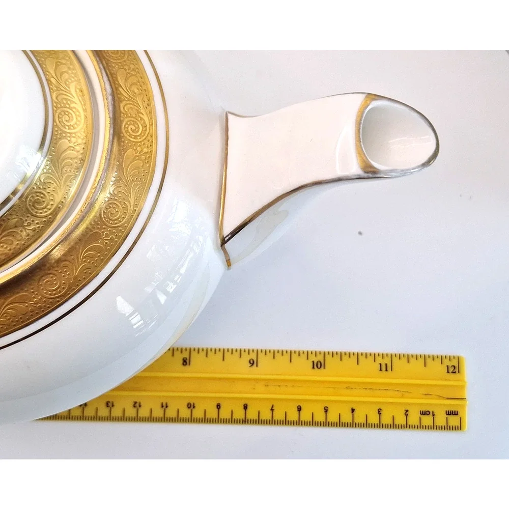 Vintage Aynsley Argosy 8360 Teapot England Bone China Heavy Gold Gilt Rare